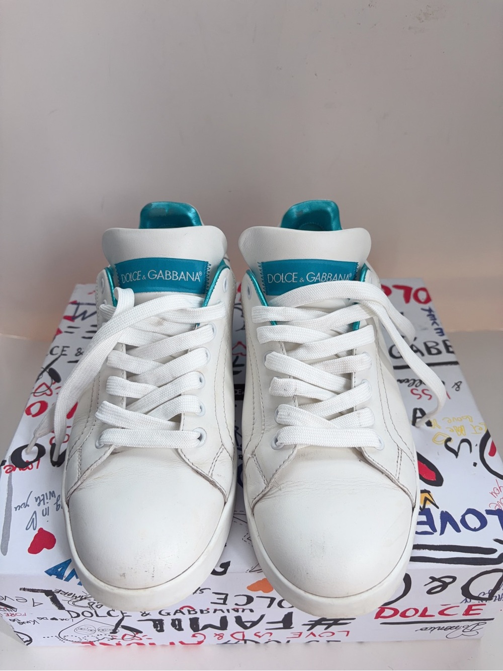 Dolce & Gabbana Calfskin nappa Portofino Portofino leather lace-up sneakers